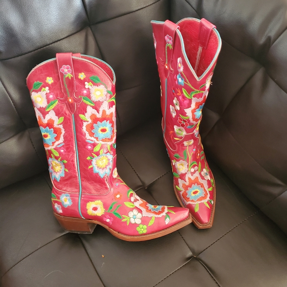 Macy Beane flowered cowboy boots